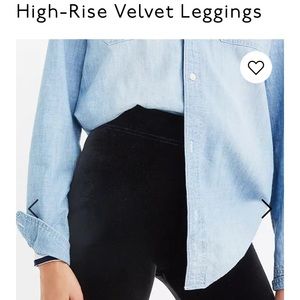 Madewell velvet leggings black
